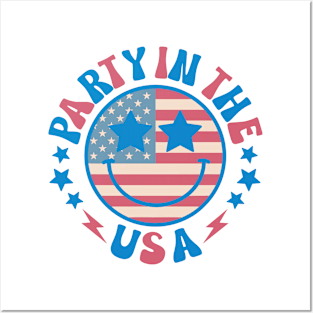 Party in the USA 4th of July Preppy Smile Posters and Art